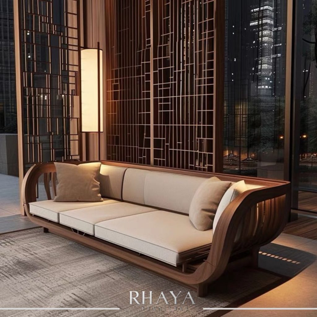  كنبة خشب طبيعي مودرن | فخامة ودفا في ديكور البيت