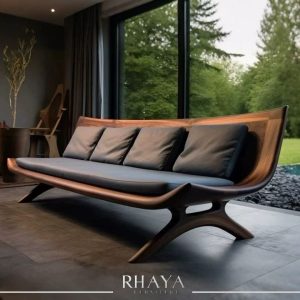 كنبة خشب طبيعي مودرن | فخامة ودفا في ديكور البيت